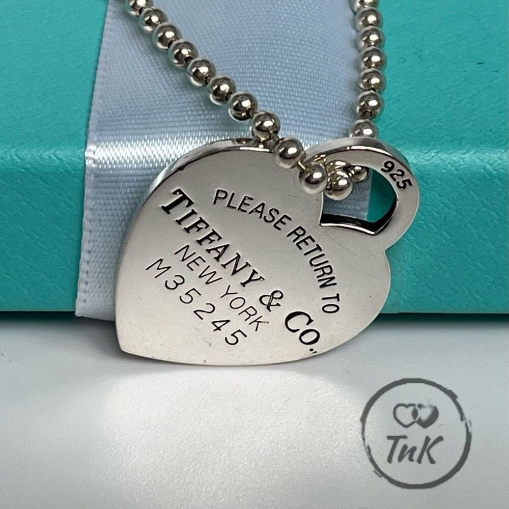Tiffany & Co. Beaded 34” Chain Return to Tiffany Heart Tag Necklace in Silver - Picture 6 of 16